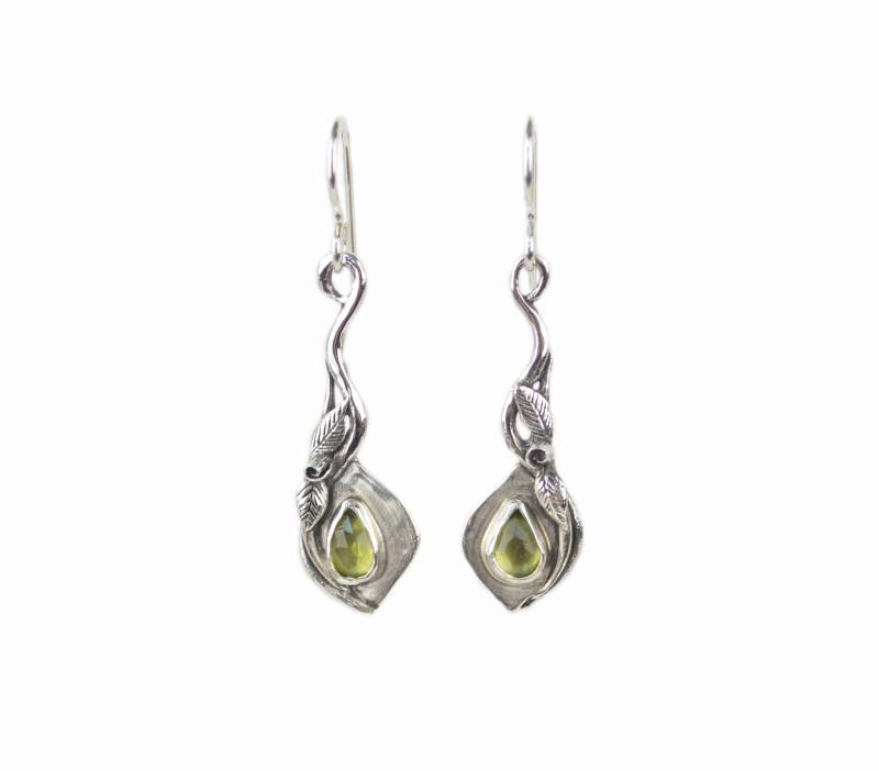 Peridot Ohrringe - Rose Sterling Silber Blatt Natur Inspiriert Schmuck Peridot Ohrringe - Rose Sterling Silber Blatt Natur Inspiriert Schmuck von KatJewelryShop