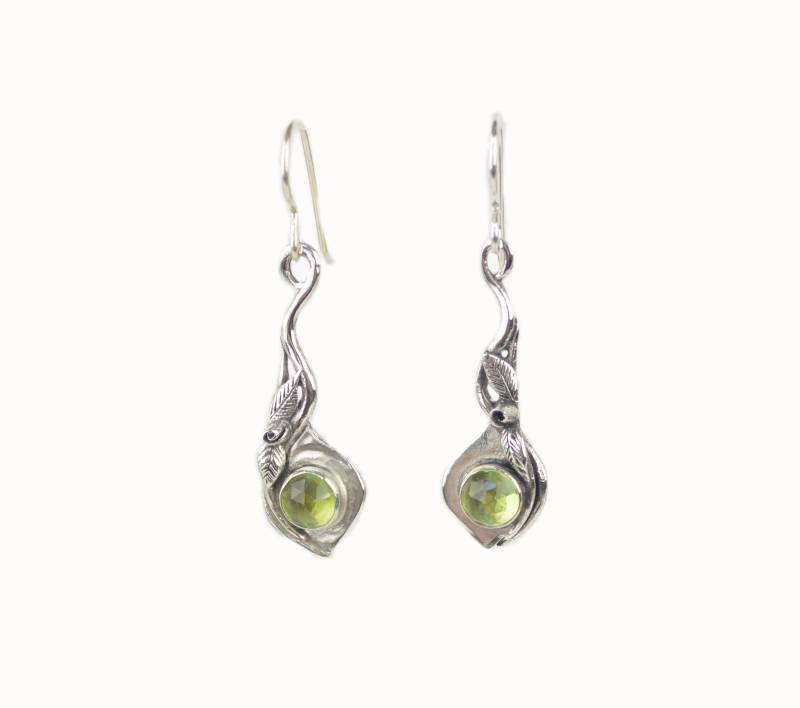 Peridot Ohrringe - Sterling Silber Rose Blatt Rosen Schmuck Peridot Ohrringe - Sterling Silber Rose Blatt Rosen Schmuck von KatJewelryShop