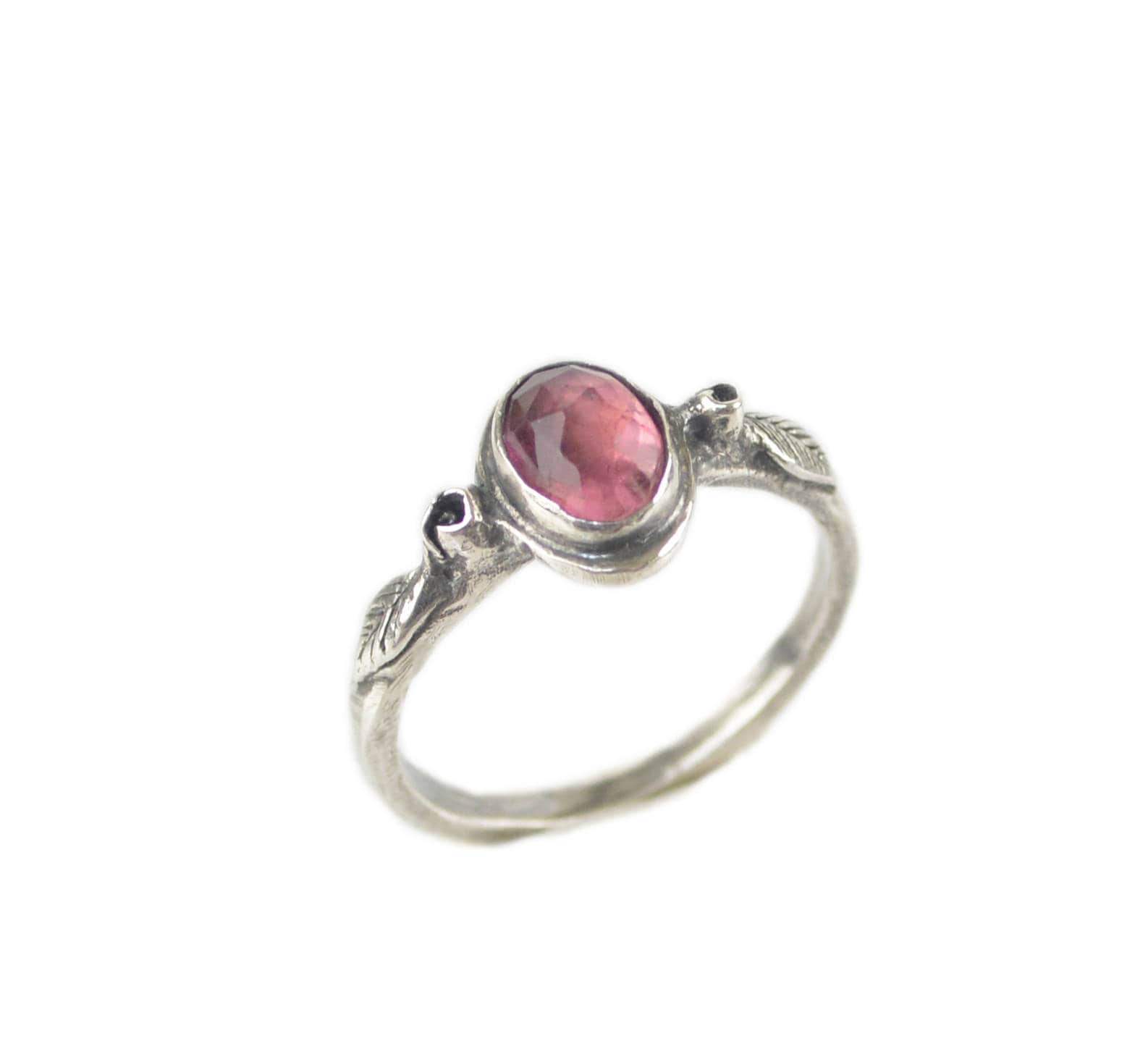 Rosa Turmalin Ring - Silber Rosen Schmuck Rose Rosengarten Ring, Blumen Rosa Turmalin Ring - Silber Rosen Schmuck Rose Rosengarten Ring, Blumen von KatJewelryShop