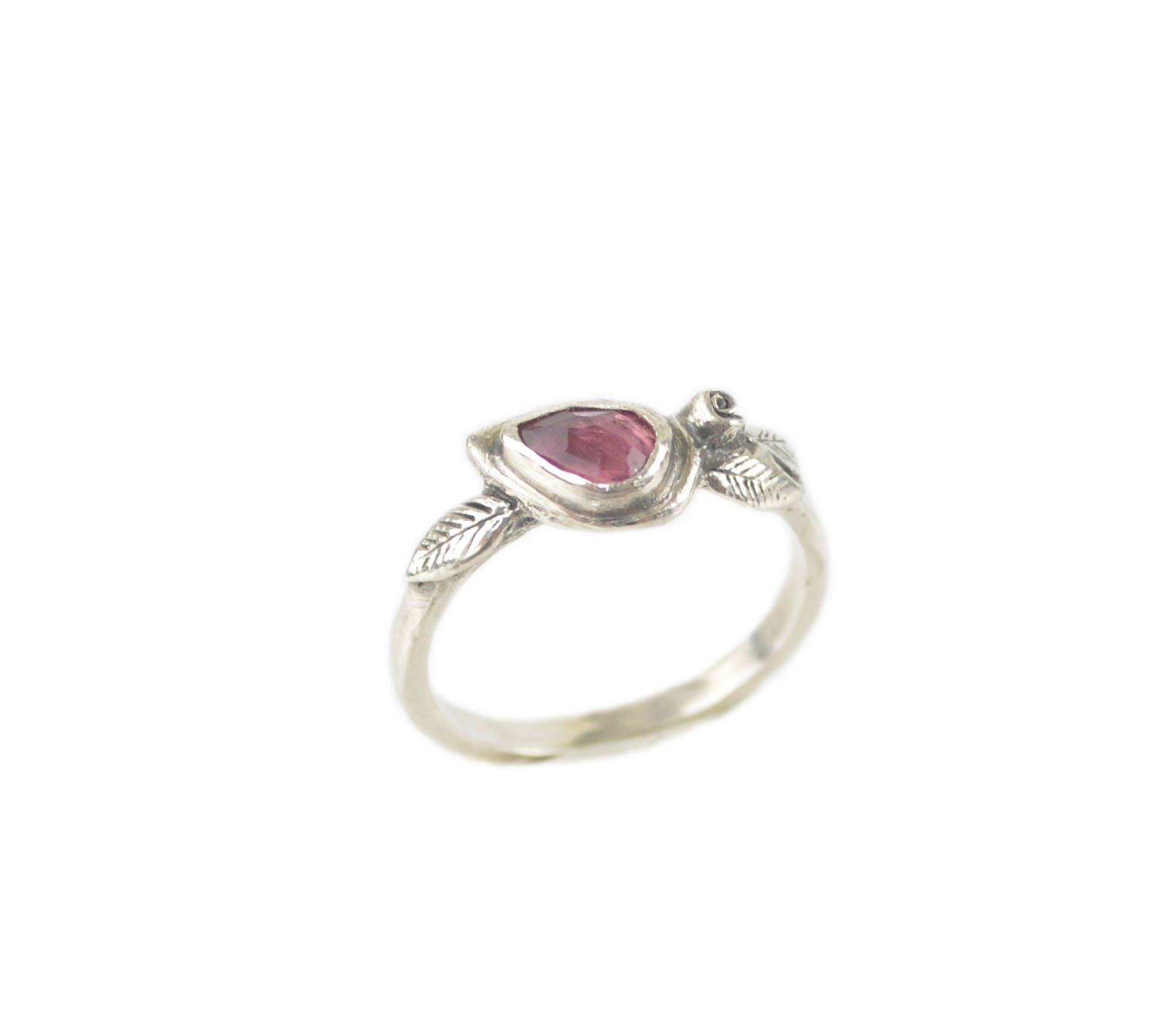 Rosa Turmalin Ring - Sterling Silber Rose Natur Schmuck Floral Blatt Boho Rosa Turmalin Ring - Sterling Silber Rose Natur Schmuck Floral Blatt Boho von KatJewelryShop