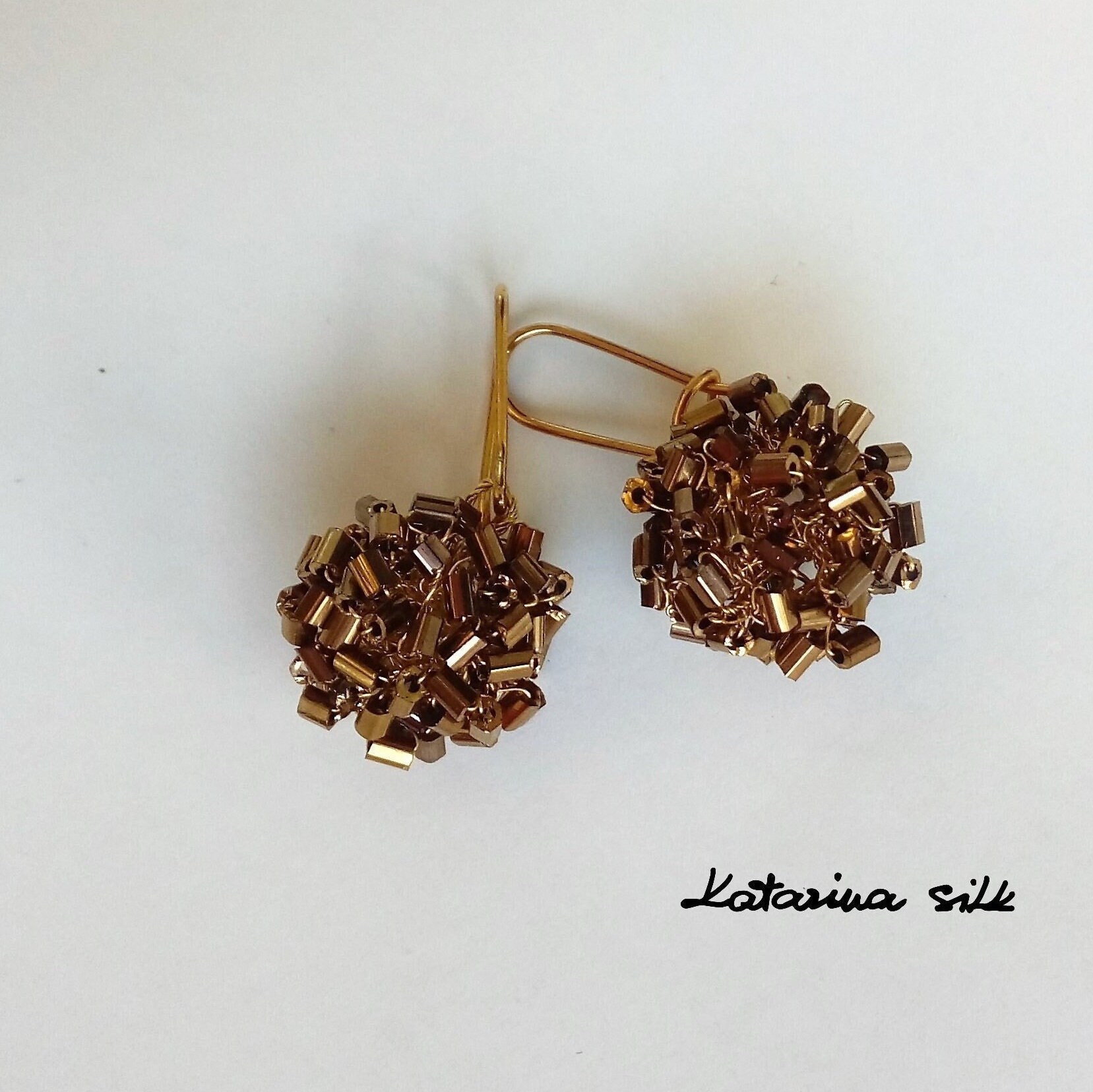 Braune Ohrringe Für Frau Geschenk, Handgemachtes Geschenk Sie von KatarinaSilkJewelry