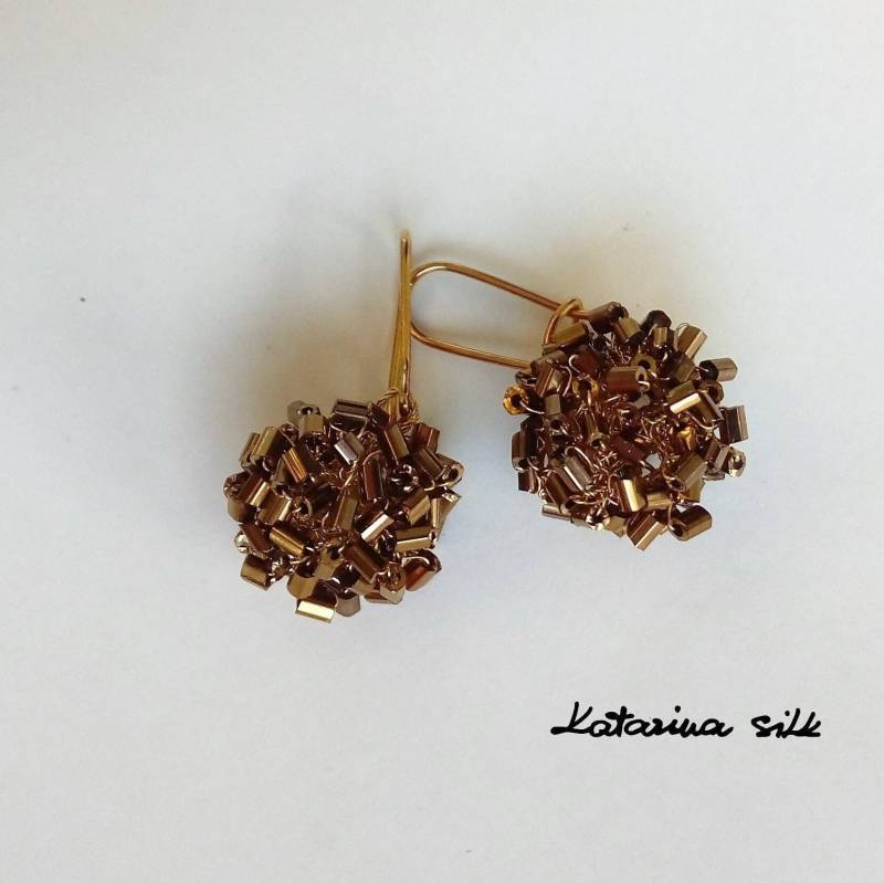 Braune Ohrringe Für Frau Geschenk, Handgemachtes Geschenk Sie von KatarinaSilkJewelry