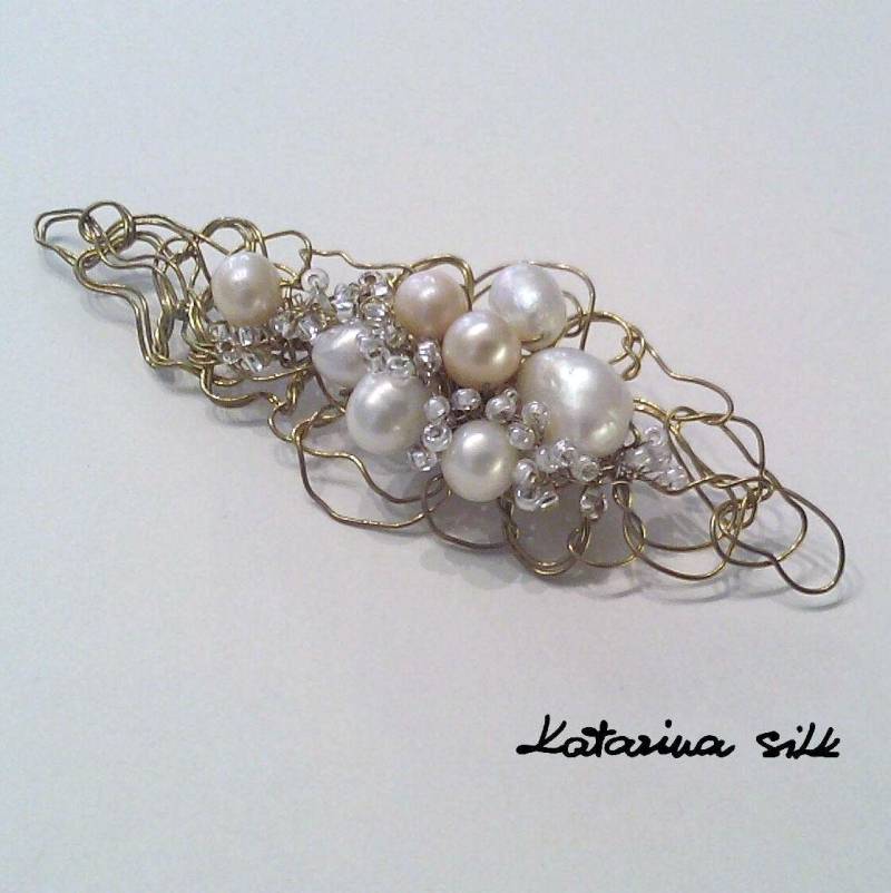 Einzigartige Brosche, Handgemachte Große Brosche Für Frauen von KatarinaSilkJewelry