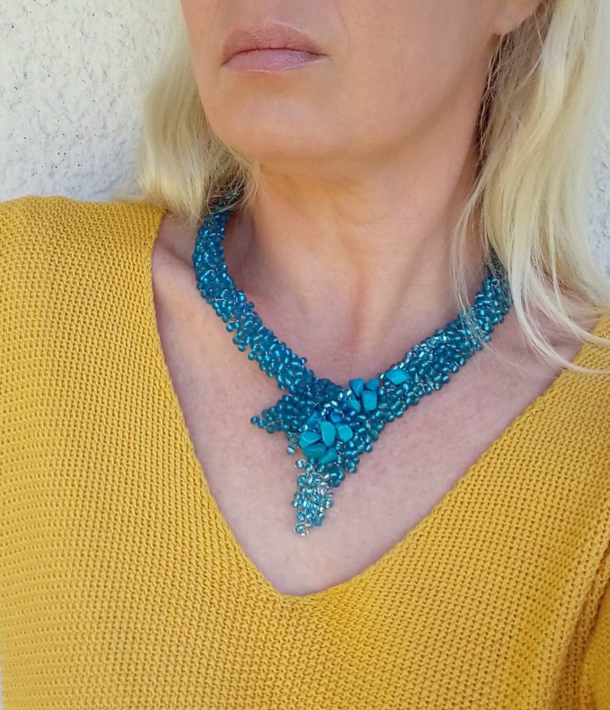 Einzigartige Turkuoise Halskette Für Frau, Handgemachtes Geschenk Sie von KatarinaSilkJewelry