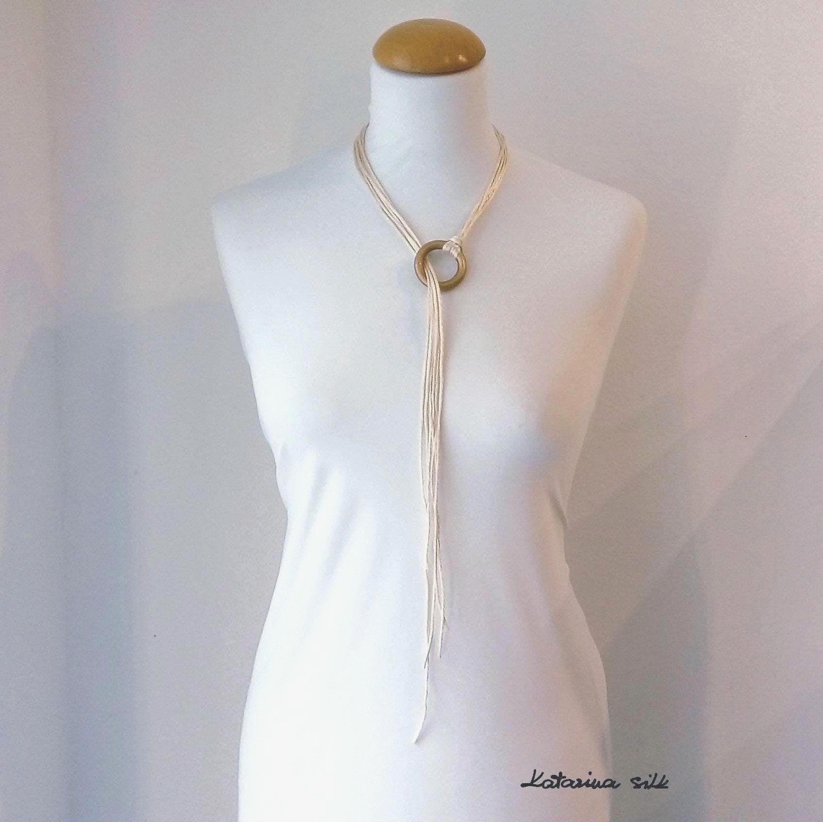 Eleganter Schmuck, Lange Halskette Für Sie, Band-Halskette Frau von KatarinaSilkJewelry