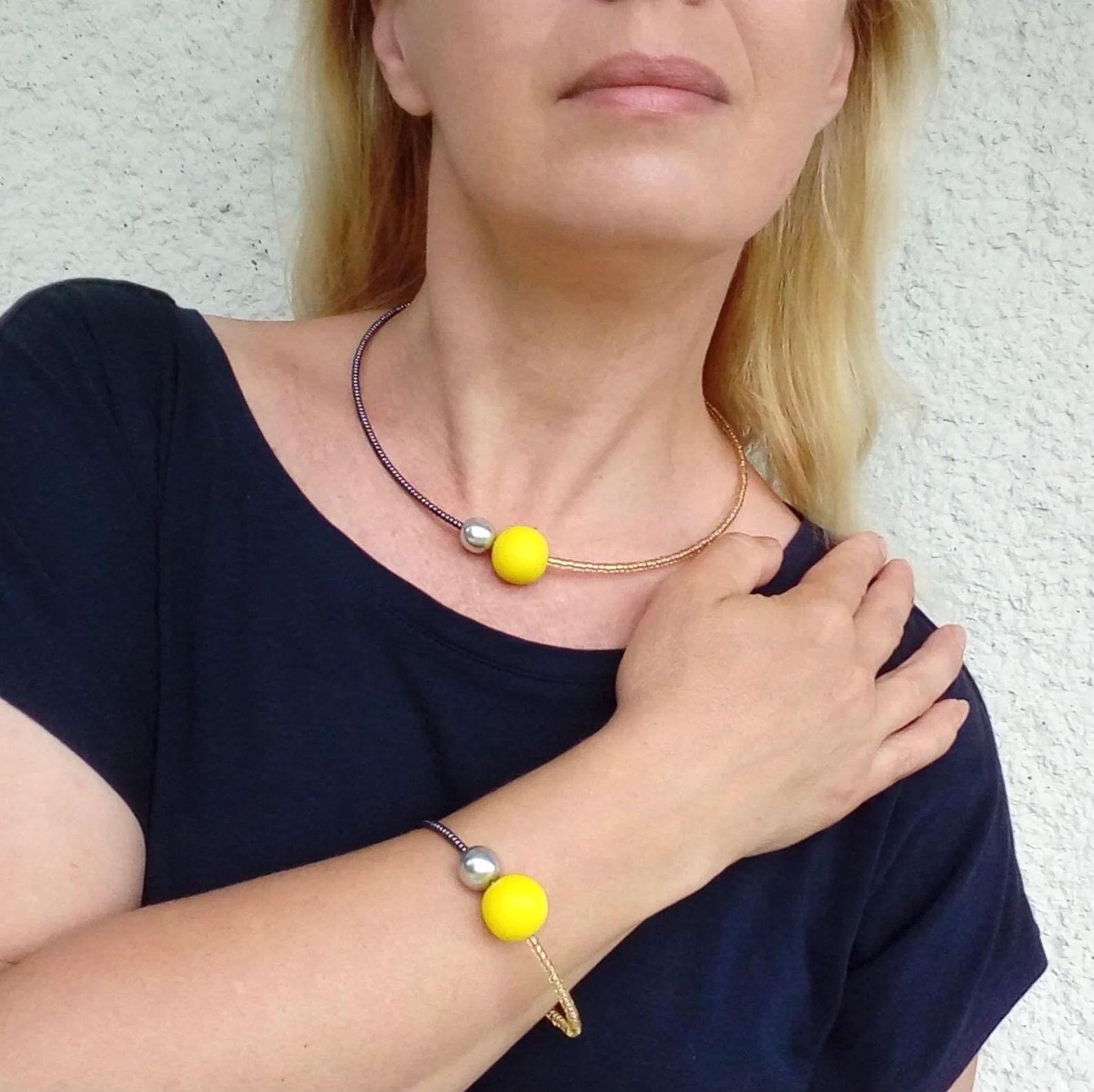 Gelbe Schmuck, Glasperlen Schmuck Für Sie von KatarinaSilkJewelry