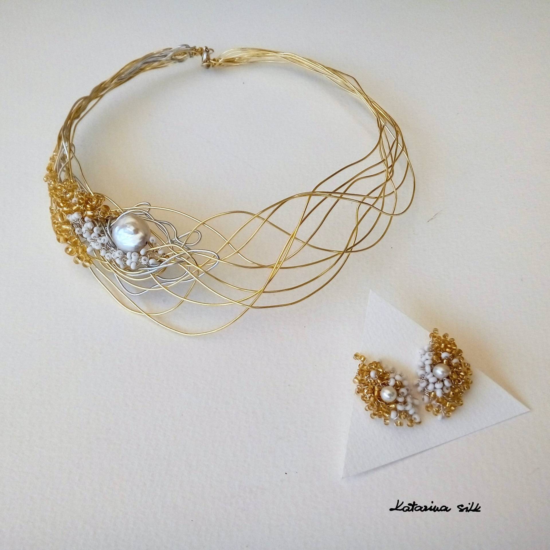 Hochzeit Halskette, Einzigartige Halskette Für Braut, Elegante Hochzeiten, Barock Perlenkette Besondere Anlässe von KatarinaSilkJewelry