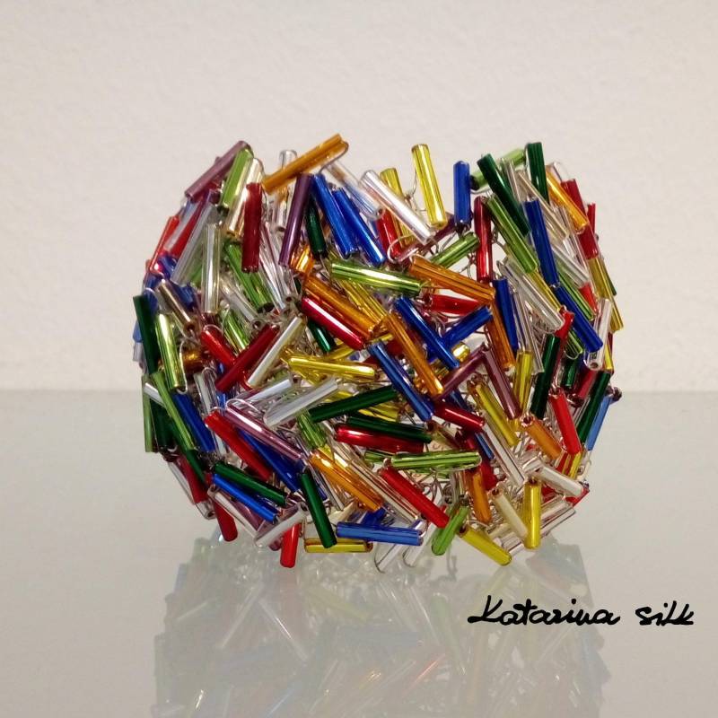 Regenbogen Farbe Armband Für Frau, Elegante Glasperlen Abende von KatarinaSilkJewelry