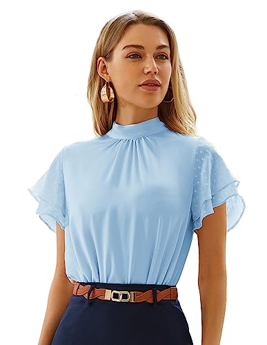 Kate Kasin Bluse Damen Elegant Schicke Festliche Blusen mit Schluppenbluse Schmückt Top Business Outfit von Kate Kasin