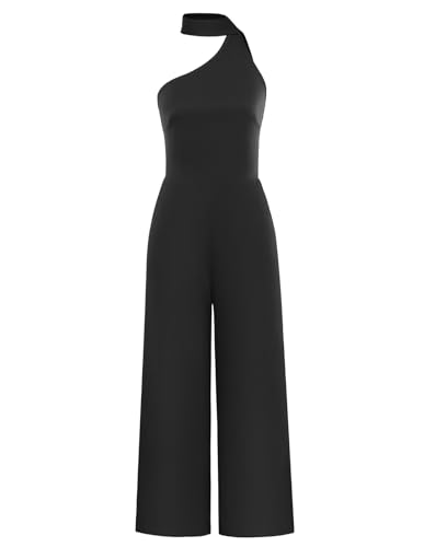 Kate Kasin Damen Festlich Kurz Geschnittener Ärmelloser Overall Eleganter Neckholder Overall mit Bandverzierung Schwarz XL Kate Kasin Damen Festlich Kurz Geschnittener Ärmelloser Overall Eleganter Neckholder Overall mit Bandverzierung Schwarz XL von Kate Kasin