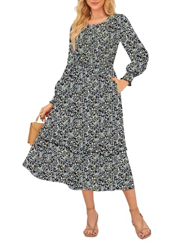 Kate Kasin Damen Freizeit Rundhalsausschnitt Elastische Hohetaille Laternenärmel Blumenkleid Schwarz M Kate Kasin Damen Freizeit Rundhalsausschnitt Elastische Hohetaille Laternenärmel Blumenkleid Schwarz M von Kate Kasin