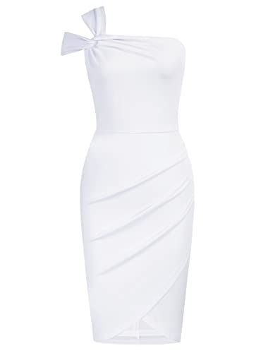 Kate Kasin Elegant Cocktailkleid Kleid Businesskleider Abendkleider Für Business Outfit Bleistiftkleid Kleid Etuikleid Farbe:Weiß M von Kate Kasin