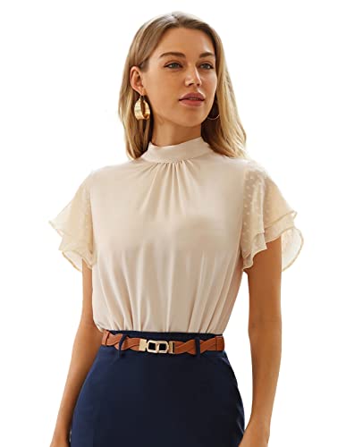 Kate Kasin Oberteile Schicke Festliche Blusen mit Volant Ärmel Schluppenbluse Schmückt Business Outfit Damen Kate Kasin Oberteile Schicke Festliche Blusen mit Volant Ärmel Schluppenbluse Schmückt Business Outfit Damen von Kate Kasin