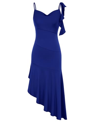 Kate Kasin Strandkleid Damen Sommerkleid Mit V-Ausschnitt Und Schulterfreiem Design Für Einen Entspannten Strandtag Farbe:Blau*XL von Kate Kasin