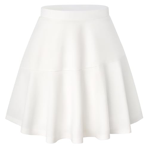 Rock für Damen und Mädchen kurzer Tennisrock Knielang Minirock hohe Taille Faltenrock Skaterrock Weiß M von Kate Kasin