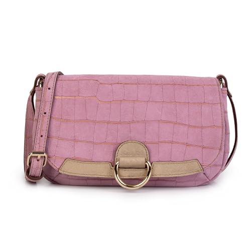 Kate Lee Damen, Rosa Cro Ully Schultertasche aus Leder von Kate Lee