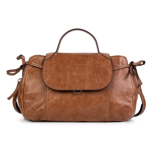 Kate Lee Damen Einkaufstasche Schulterriemen, Camel M India Schultertasche aus Leder von Kate Lee