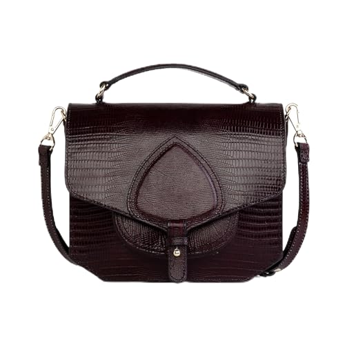 Kate Lee Damen Emelyne Tasche aus Leder, mit Schulterriemen, Bordeauxrot Ledertasche, Bordeaux von Kate Lee