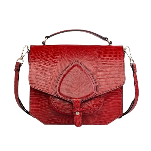 Kate Lee Damen Emelyne Tasche aus Leder, mit Schulterriemen, Rot Ledertasche von Kate Lee