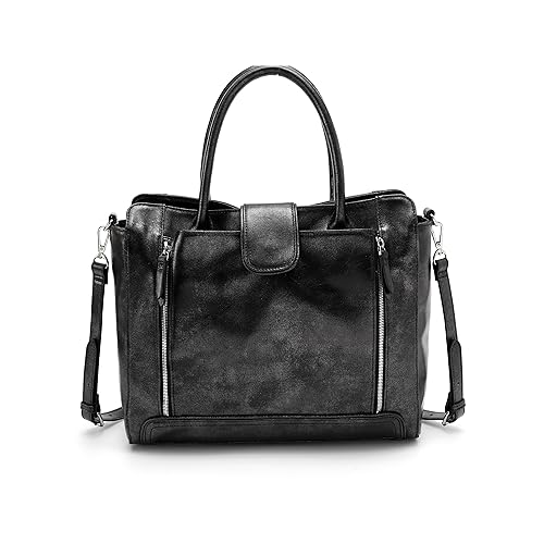 Kate Lee Damen Kelya Handtasche Schwarz Silber Schultertasche von Kate Lee