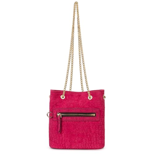 Kate Lee Damen Mini-Kacy Tasche aus Leder, mit Schulterriemen, Fuchsia Ledertasche, Rosa von Kate Lee