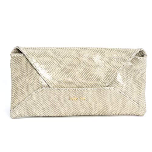 Kate Lee Damen Pochette XL Beutel, grau-Taupe, S von Kate Lee