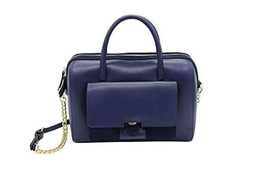 Kate Lee Damen Sac À En Cuir Porté Main Ou Bandoulière Juni Marine Handtasche, Marineblau von Kate Lee