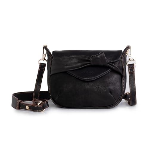 Kate Lee Damen Sac en Cuir Leani Noir Tasche, Schwarz von Kate Lee