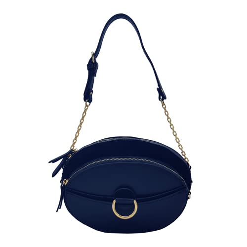 Kate Lee Damen Sac en Cuir porté épaule PALOMA Schultertasche aus Leder, Blau von Kate Lee