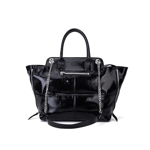 Kate Lee Damen Schultertasche aus Leder, Velya M, Schwarz Ledertasche von Kate Lee