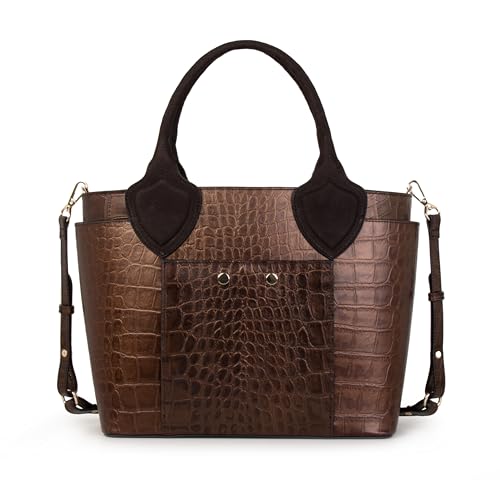 Kate Lee Damen Tasche aus Leder, mit Schulterriemen Ledertasche, Bronze von Kate Lee