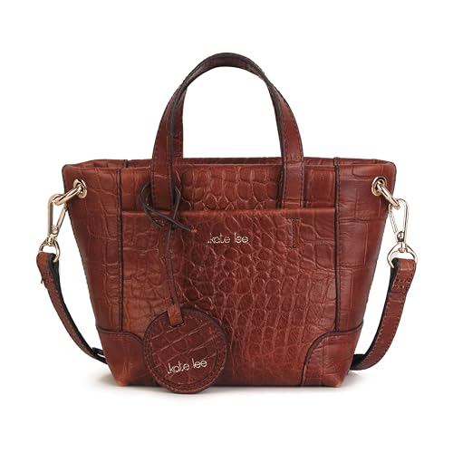 Kate Lee Damen Tasche aus Leder mit Schulterriemen, Tane Cro Cognac Ledertasche, Camel von Kate Lee