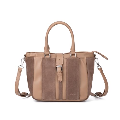 Kate Lee Damen Taupe Handtasche aus Leder Mini Lynah von Kate Lee