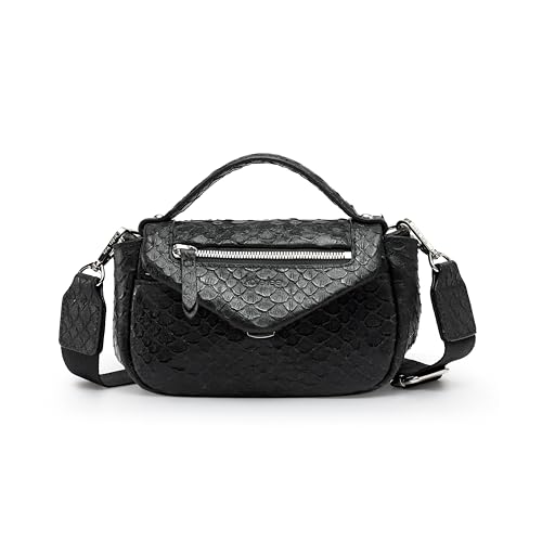 Kate Lee Damen Umhängetasche, Schwarz Mini Selyna ec Schultertasche aus Leder von Kate Lee