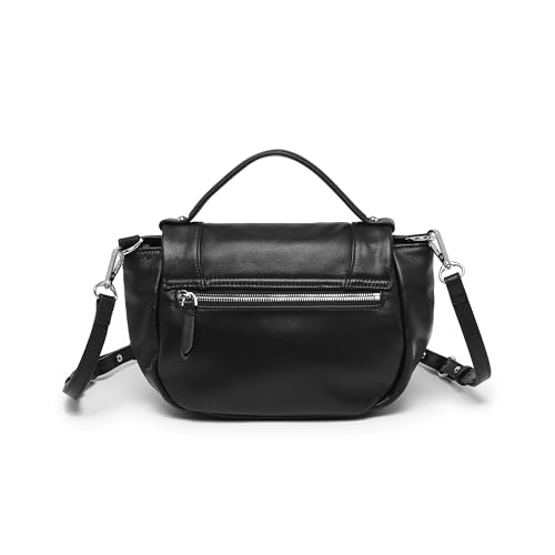 Kate Lee Damen Umhängetasche aus Leder, Bruny Fransen, Schwarz Ledertasche von Kate Lee