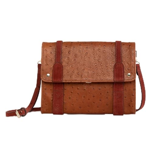 Kate Lee Damen Sac Porté Bandoulière en Cuir Marron Tess Umhängetasche aus Leder, Camel, Braun von Kate Lee