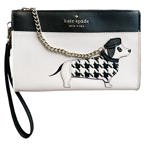 Kate Spade Dackel-Hahnentritt-Claude-Apportier-Tasche, Clutch-Geldbörse, pargament, Münzbörse von KATE SPADE