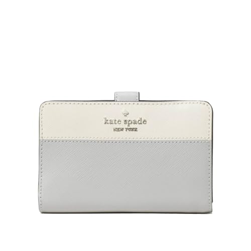 Kate Spade Geldbörse für Damen Madison Medium Compact Bifold Wallet, Platingrau, Faltbare Geldbörse von Kate Spade New York