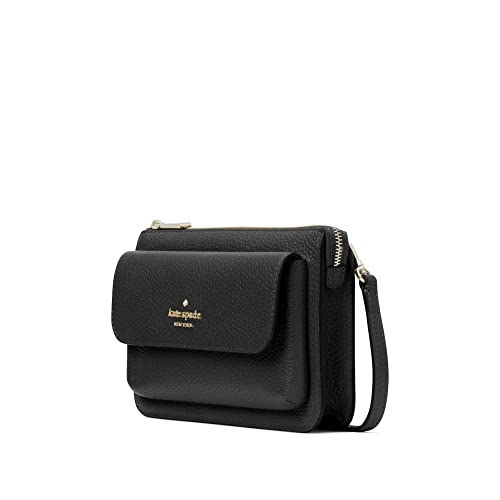 Kate Spade Handtasche für Damen, Leila, kleine Klappe, Umhängetasche, Schwarz, Small von Kate Spade New York