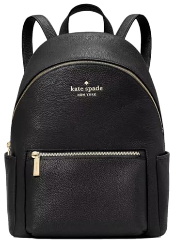 Kate Spade New York Leila Dome Rucksack, genarbtes Leder, Größe M, Schwarz von Kate Spade New York