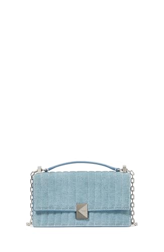 Kate Spade New York Damen Deco Quilted Denim Suede Mini Flap Chain Crossbody, Blau/Mehrfarbig von Kate Spade New York