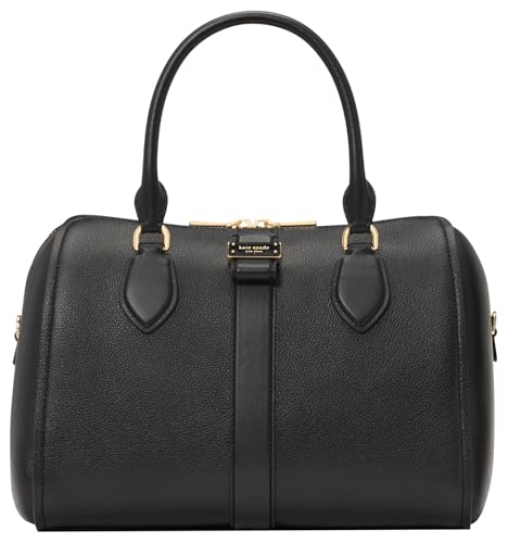 Kate Spade New York Damen Nouveau Seesack aus genarbtem Leder, Größe M, Nouveau genarbtes Leder, mittlere Größe, Schwarz von Kate Spade New York