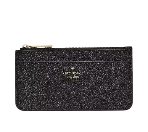 Kate Spade New York Glimmer Kartenhalter, groß, schmal, Schwarz, Schwarz, Geldbörse von Kate Spade New York