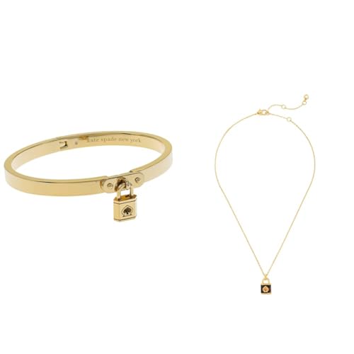 Kate Spade New York Lock and Space Charm-Armreif und Mini-Anhänger, Gold/Schildkröte von Kate Spade New York