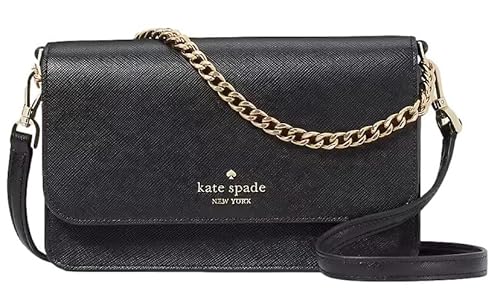 Kate Spade New York Madison Damen Umhängetasche aus Saffiano-Leder, kleine Klappe, Schwarz von Kate Spade New York