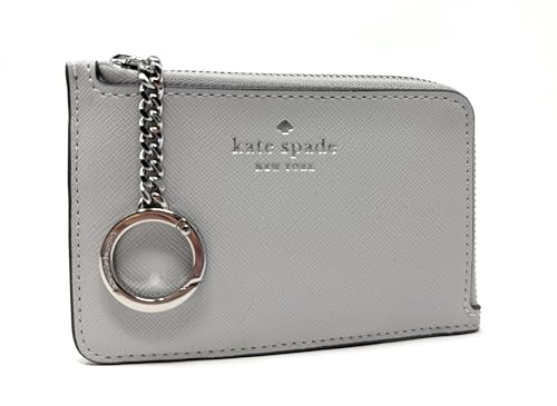 Kate Spade New York Mittlerer L-Reißverschluss Kartenhalter Schlüsselanhänger, Schuyler Grau, Small, Minimalistisch von Kate Spade New York