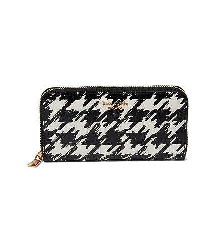 Kate Spade New York Morgan Painterly Geldbörse aus Saffiano-Leder, geprägt, mit Hahnentrittmuster, mit Reißverschluss, Einheitsgröße, Schwarz, Schwarz Multi, Einheitsgröße, Morgan Malerische Geldbörse von Kate Spade New York