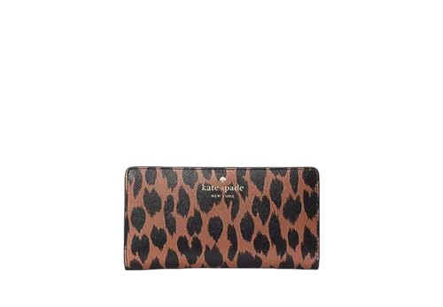 Kate Spade New York Schlanke, große Faltbörse aus Leder (Leopardenmuster), Leopard, Large, Geldbörse von Kate Spade New York