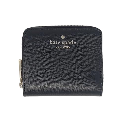 Kate Spade New York Staci Kleine Geldbörse aus Leder mit umlaufendem Reißverschluss, Schwarz (001), Saffiano-Leder-Geldbörse, klein, mit umlaufendem Reißverschluss von Kate Spade New York