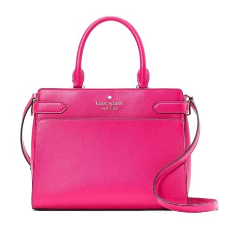 Kate Spade New York Staci Saffiano-Leder-Handtasche, klein, tief, Hibiskus, Pink von Kate Spade New York